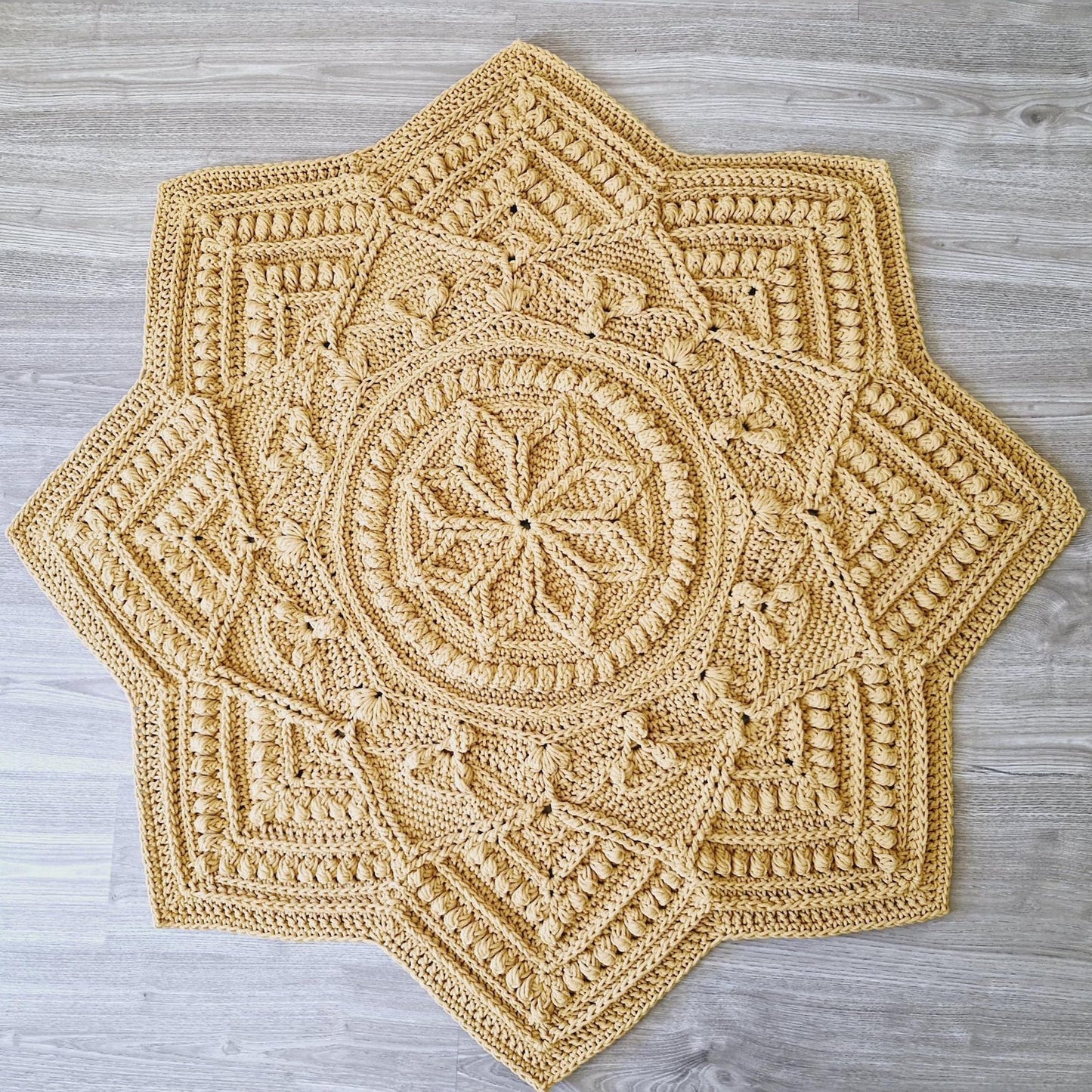 Boho Flower Floor Rug Crochet Pattern