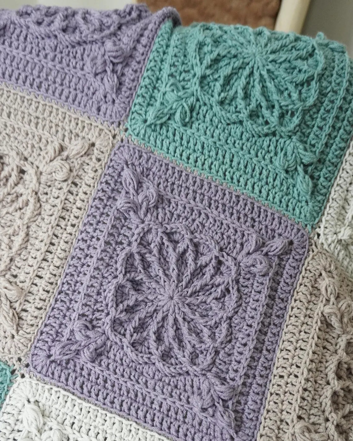 Textured Granny Square Blanket Crochet Pattern