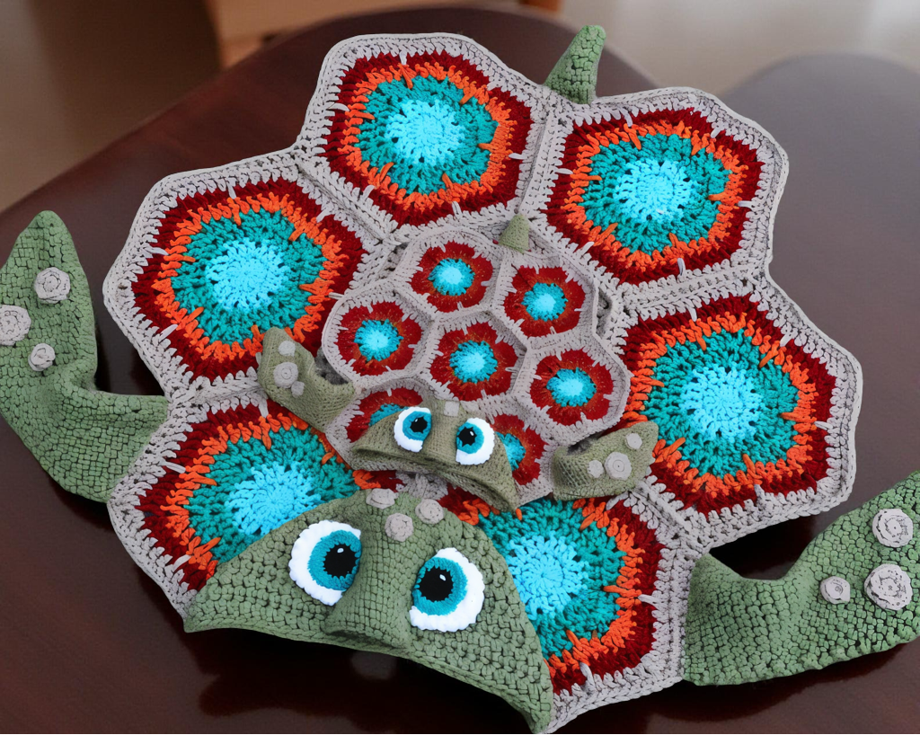 Hooded Sea Turtle Blanket Crochet Pattern
