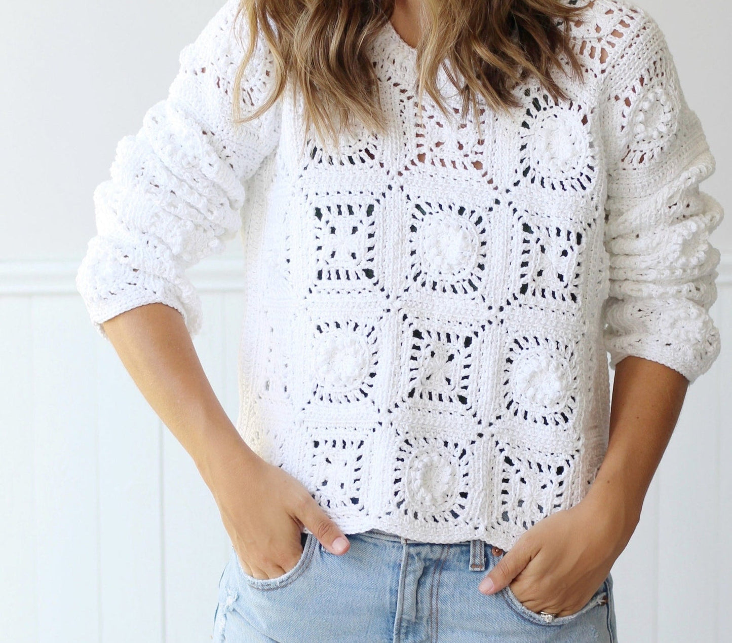 Isla Granny Square Sweater Crochet Pattern
