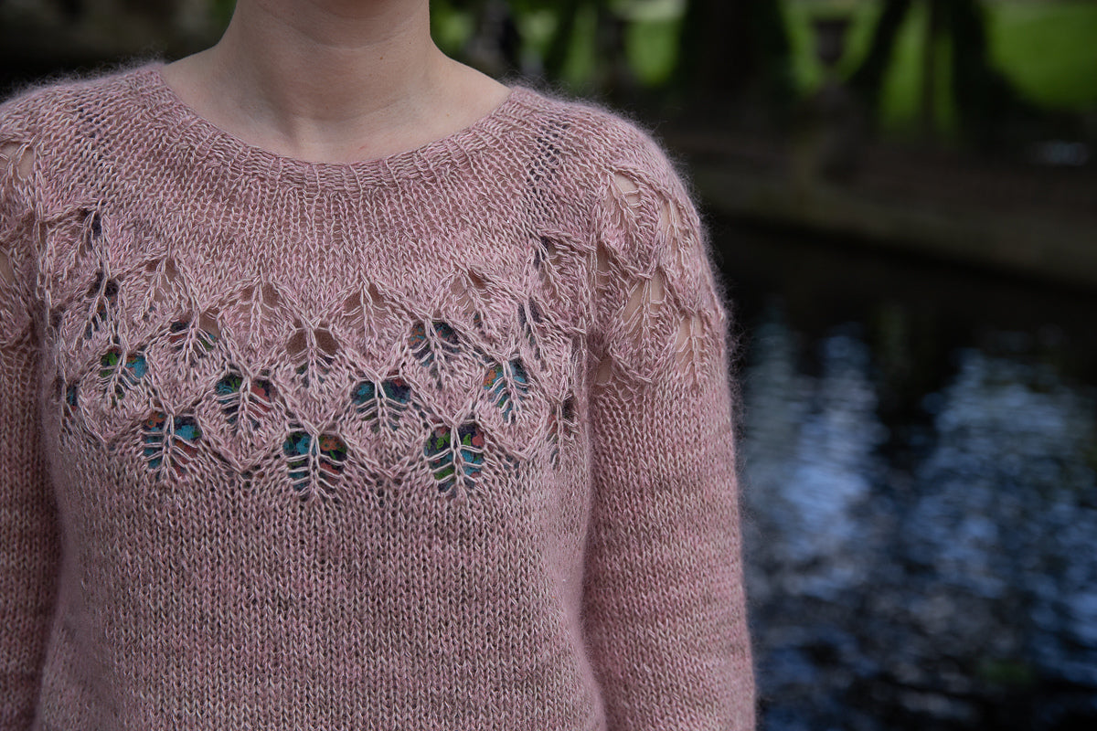 Lace Yoke Sweater Knitting Pattern
