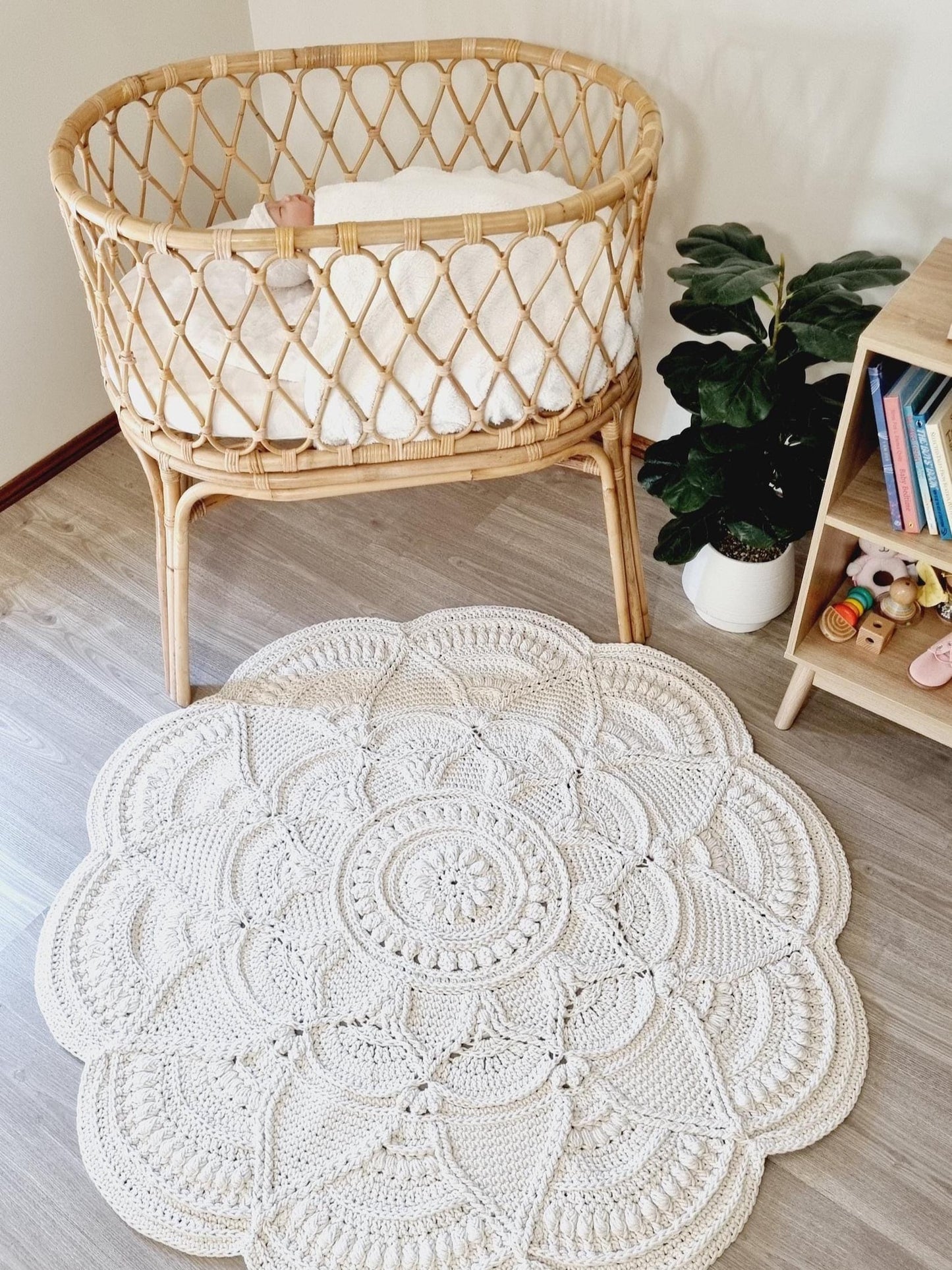 Boho Flower Floor Rug Crochet Pattern