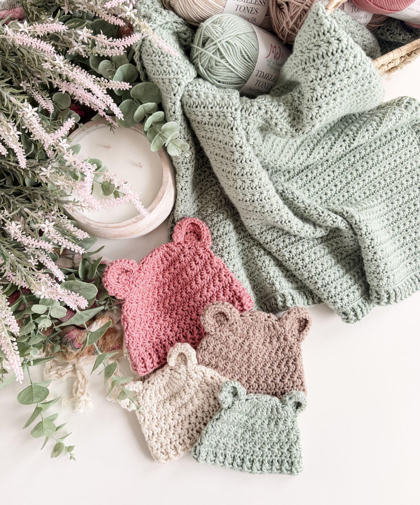 Star Stitch Baby Bear Hat Crochet Pattern