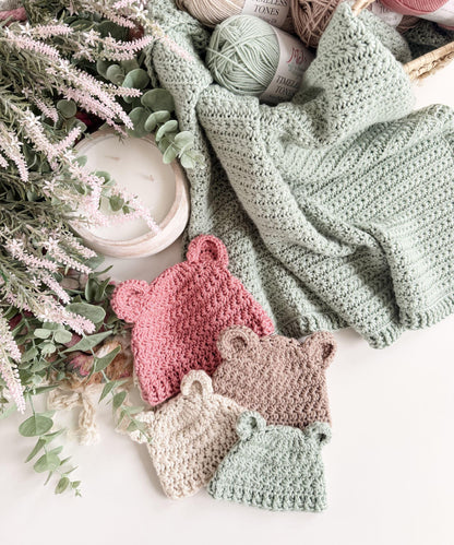 Star Stitch Baby Bear Hat Crochet Pattern