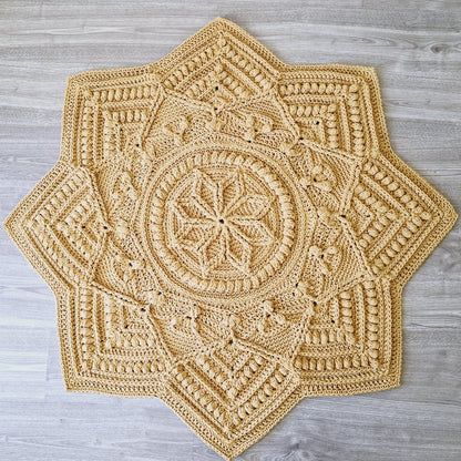 Boho Flower Floor Rug Crochet Pattern