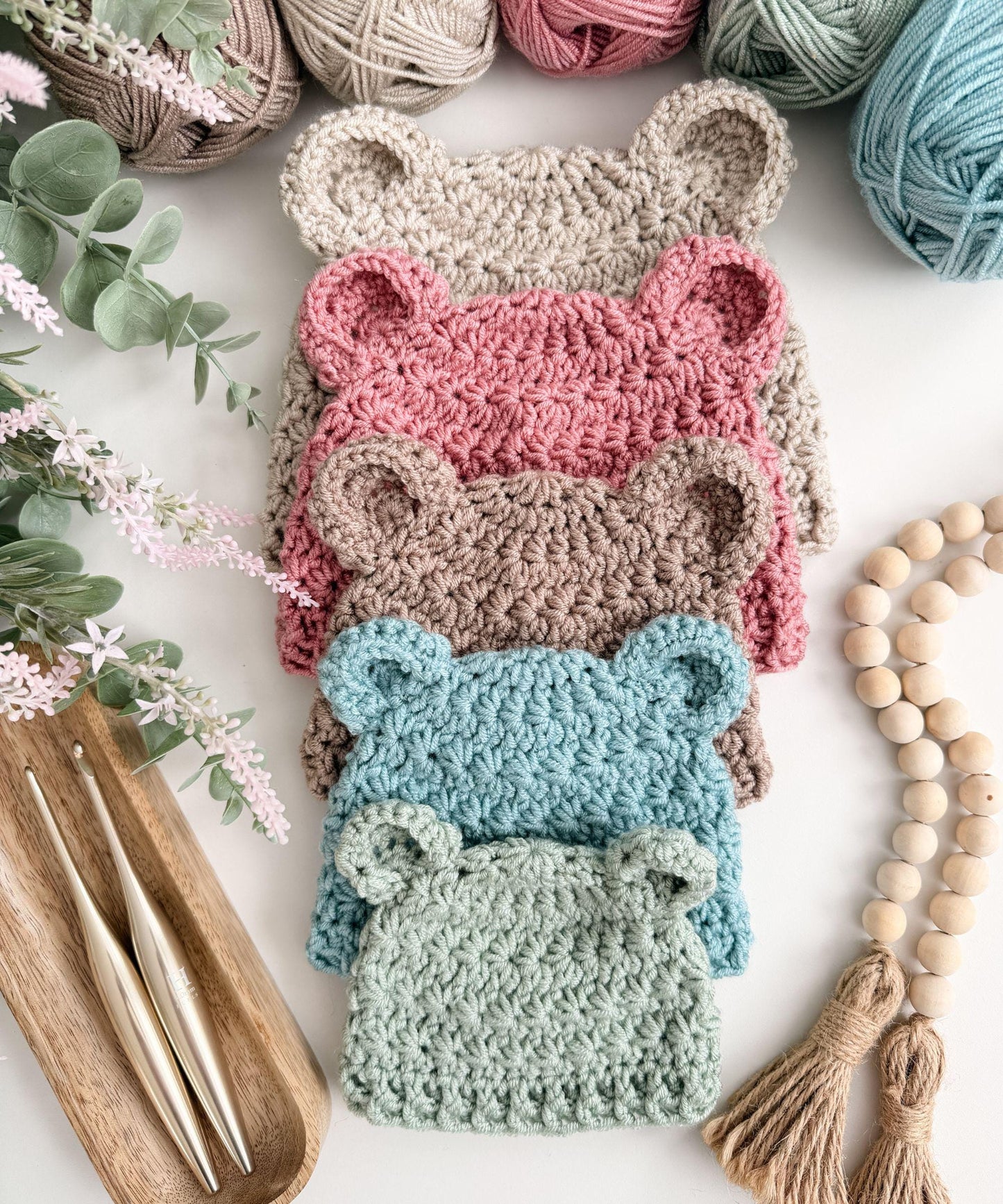 Star Stitch Baby Bear Hat Crochet Pattern