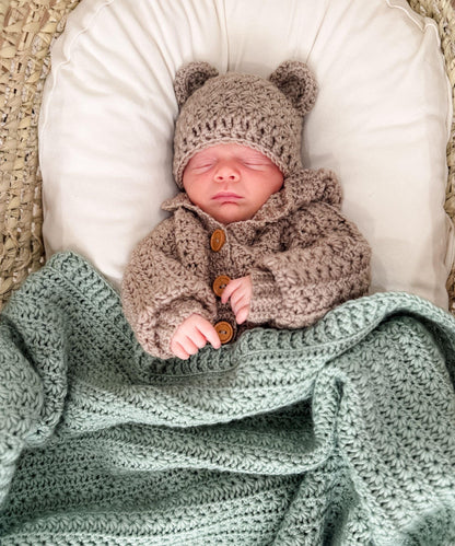 Star Stitch Baby Bear Hat Crochet Pattern