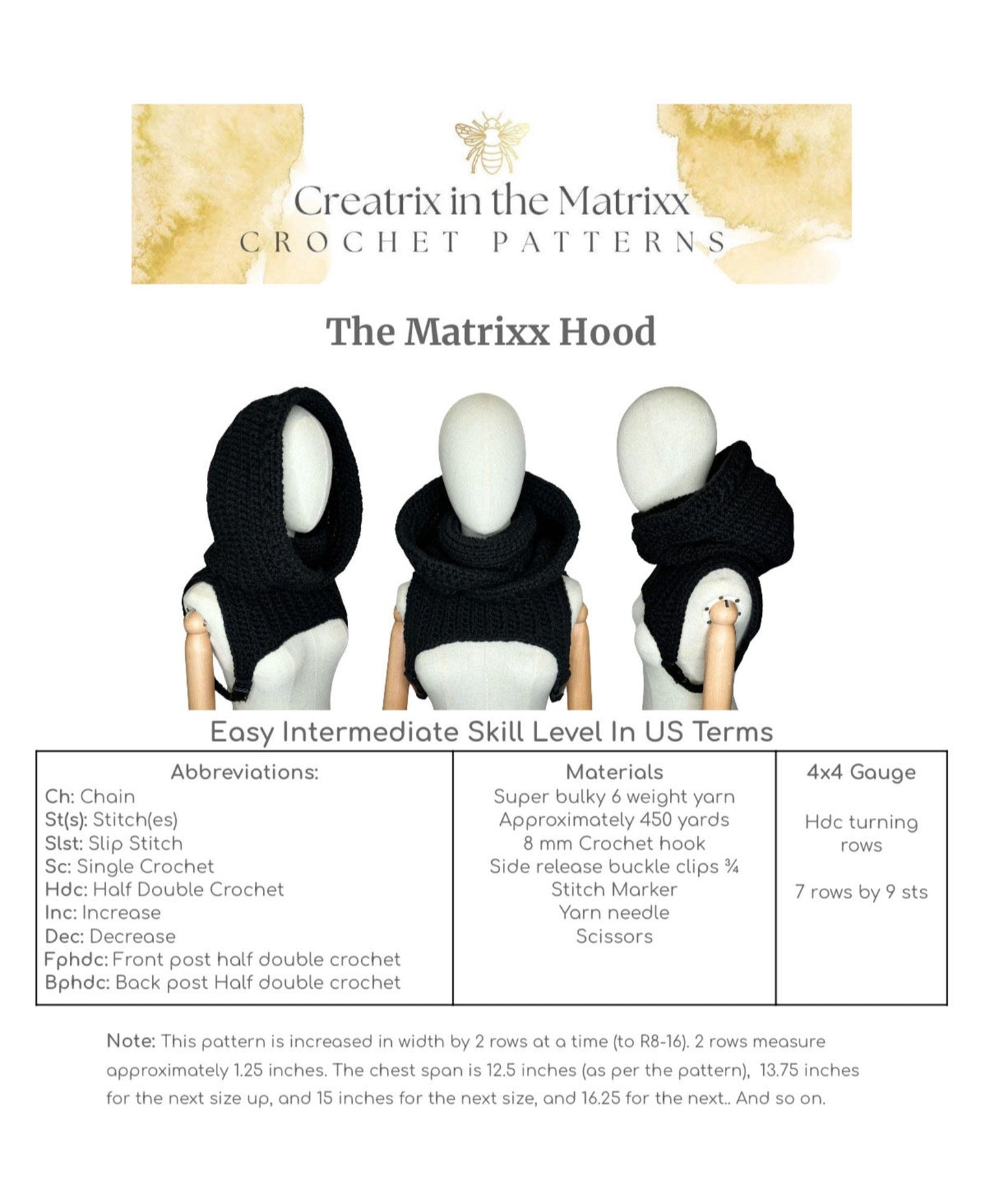 Matrixx Hooded Cowl Crochet Pattern