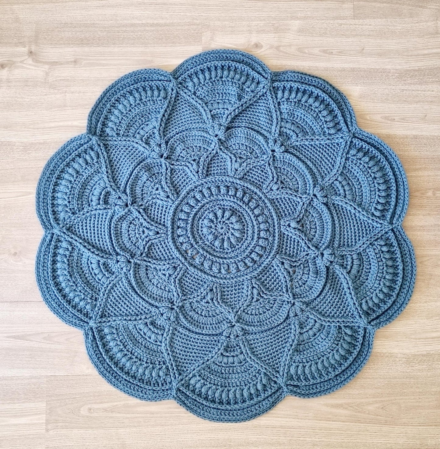 Boho Flower Floor Rug Crochet Pattern