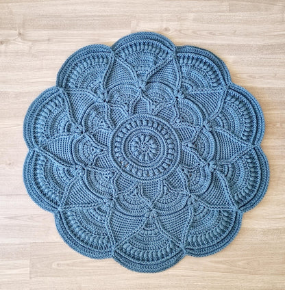 Boho Flower Floor Rug Crochet Pattern
