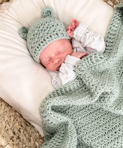 Star Stitch Baby Bear Hat Crochet Pattern