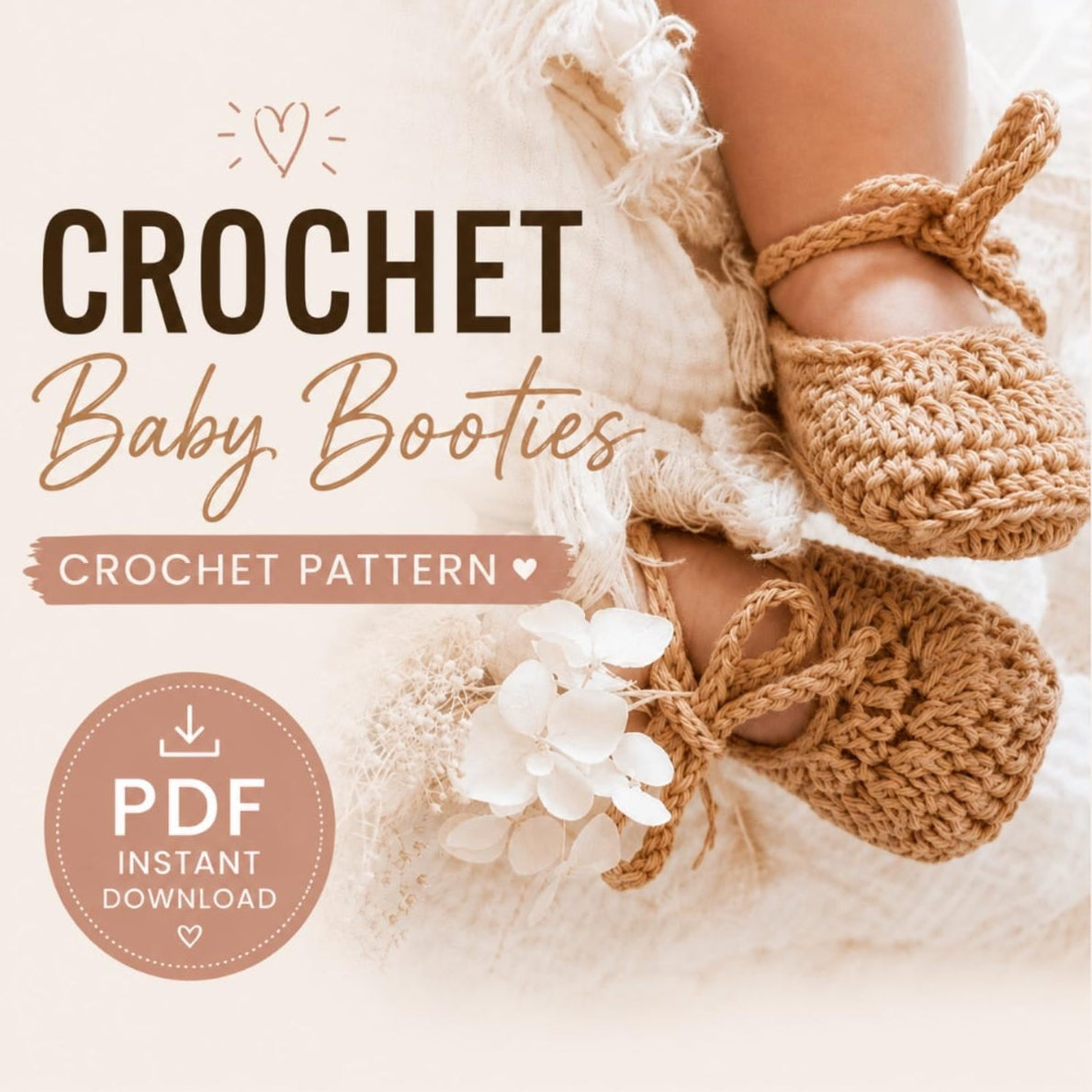 Ballerina Style Baby Booties Crochet Pattern