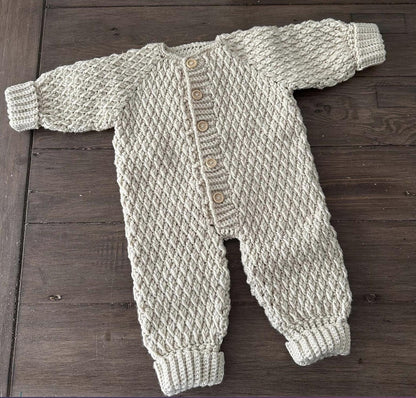 Baby One Piece Crew Neck Jumpsuit Crochet Pattern