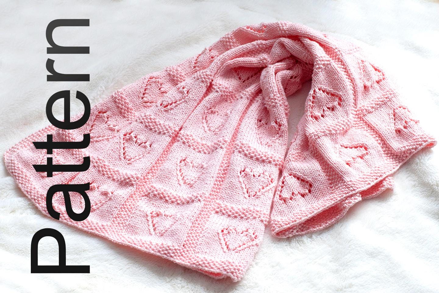 Baby Lace Heart Motif Afghan Knitting Pattern