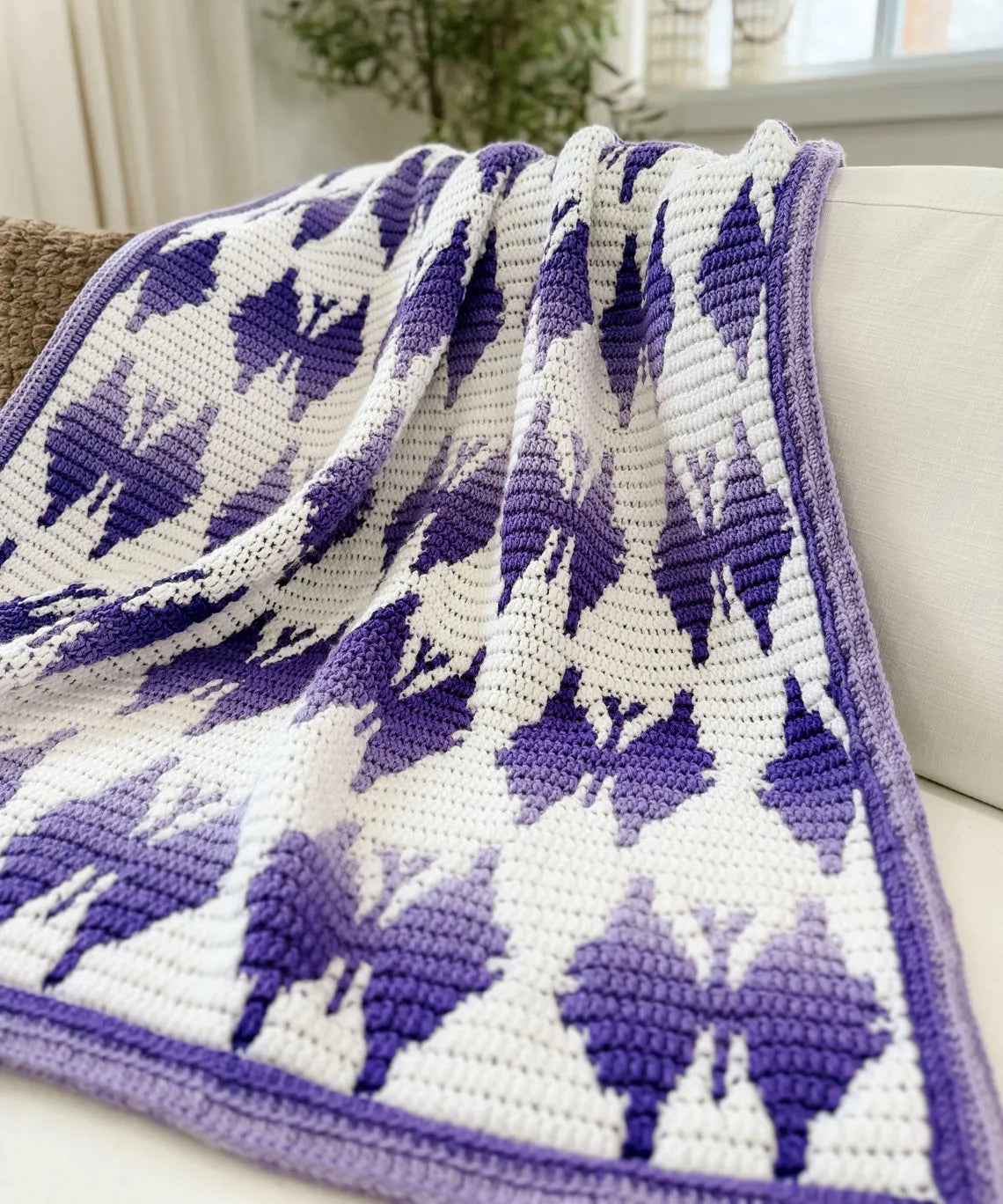Butterfly Kisses Mosaic Blanket Crochet Pattern