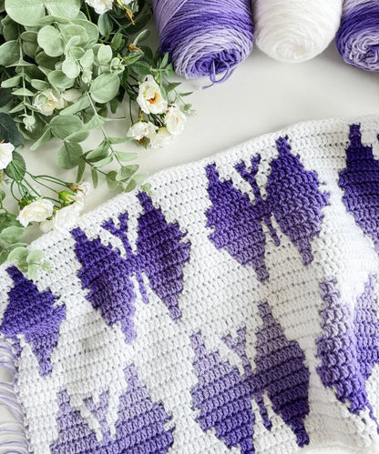 Butterfly Kisses Mosaic Blanket Crochet Pattern