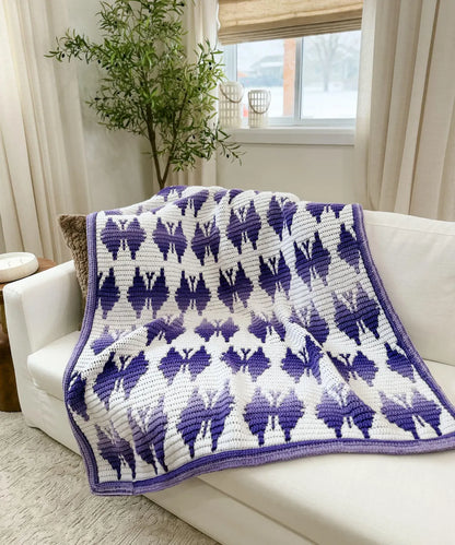 Butterfly Kisses Mosaic Blanket Crochet Pattern