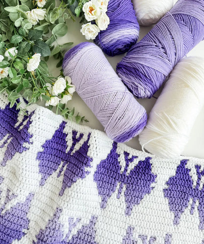 Butterfly Kisses Mosaic Blanket Crochet Pattern