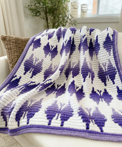 Butterfly Kisses Mosaic Blanket Crochet Pattern