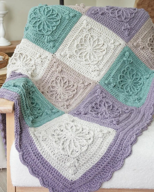 Textured Granny Square Blanket Crochet Pattern