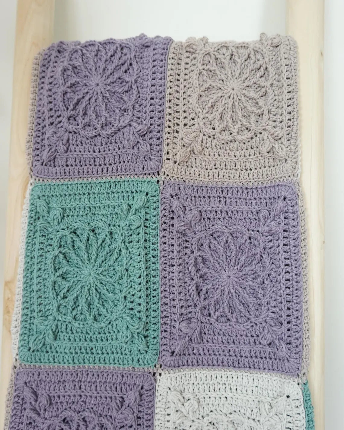 Textured Granny Square Blanket Crochet Pattern