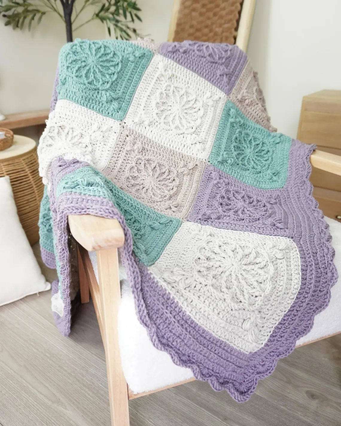 Textured Granny Square Blanket Crochet Pattern