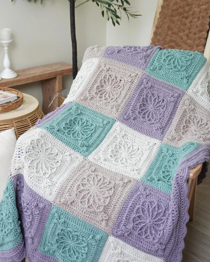 Textured Granny Square Blanket Crochet Pattern