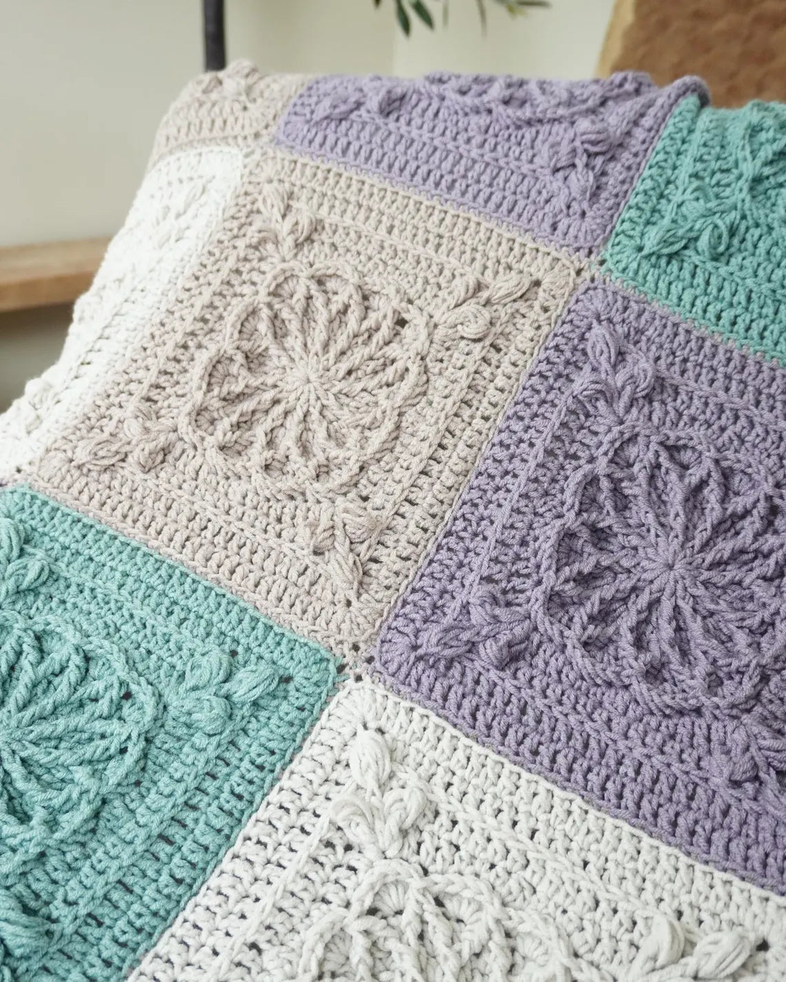 Textured Granny Square Blanket Crochet Pattern