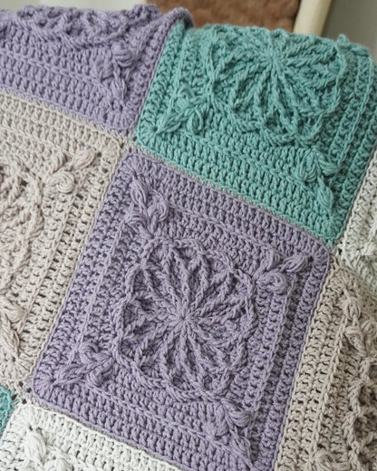 Textured Granny Square Blanket Crochet Pattern
