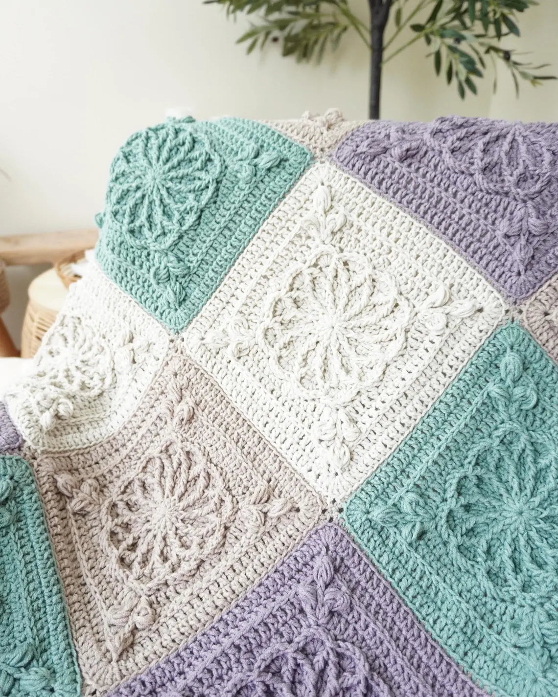 Textured Granny Square Blanket Crochet Pattern