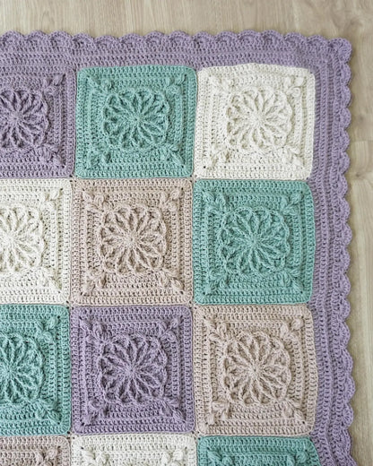 Textured Granny Square Blanket Crochet Pattern