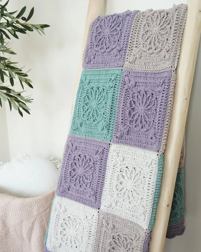 Textured Granny Square Blanket Crochet Pattern