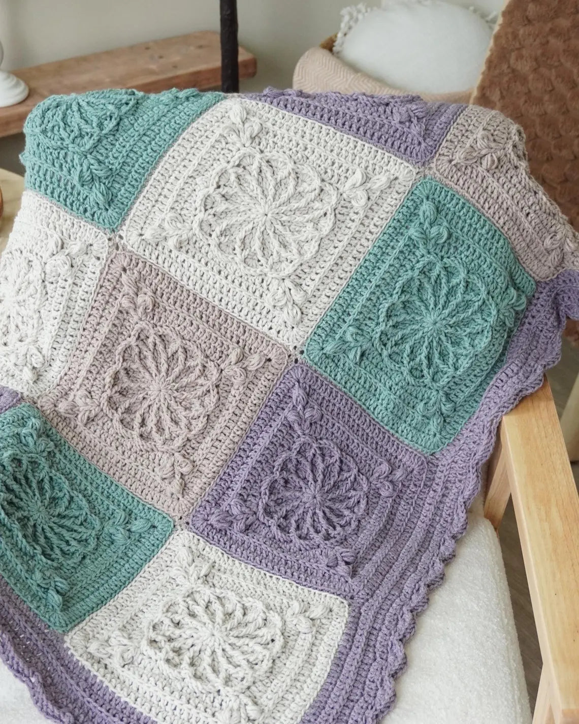 Textured Granny Square Blanket Crochet Pattern