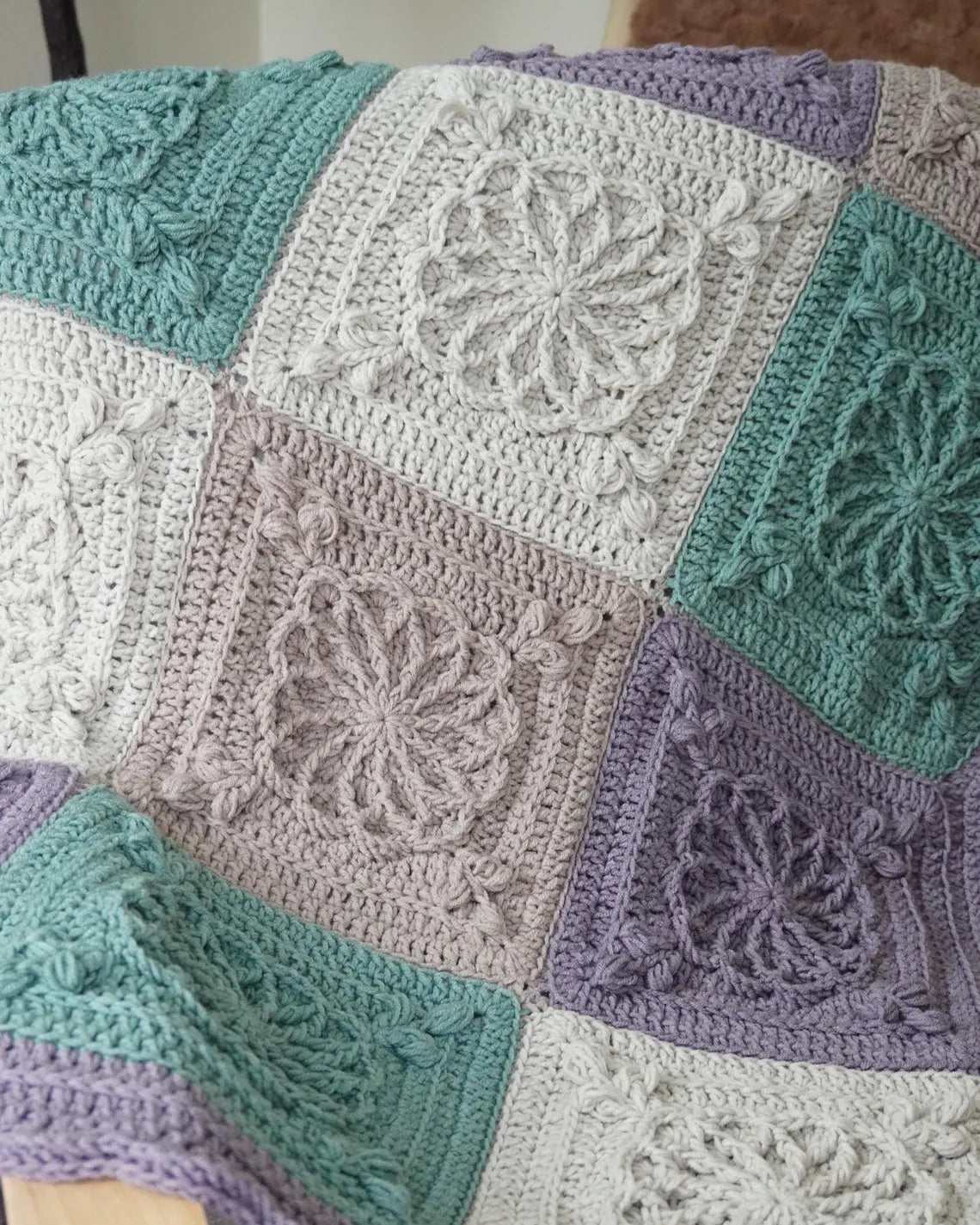 Textured Granny Square Blanket Crochet Pattern