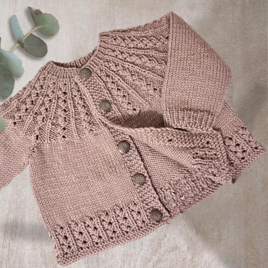 Celeste Lace Yoke Cardigan Knitting Pattern