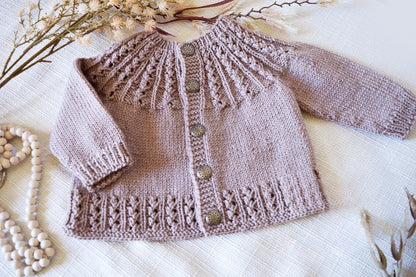 Celeste Lace Yoke Cardigan Knitting Pattern