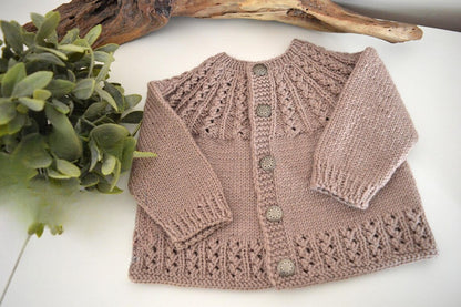 Celeste Lace Yoke Cardigan Knitting Pattern