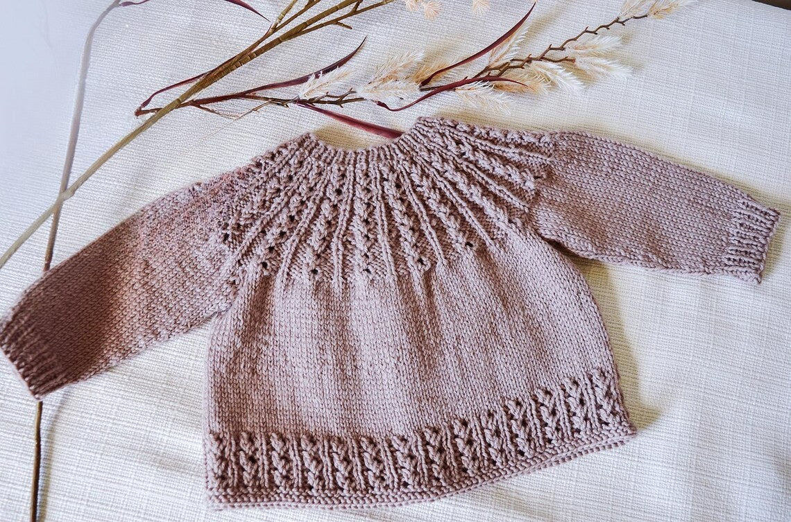 Celeste Lace Yoke Cardigan Knitting Pattern