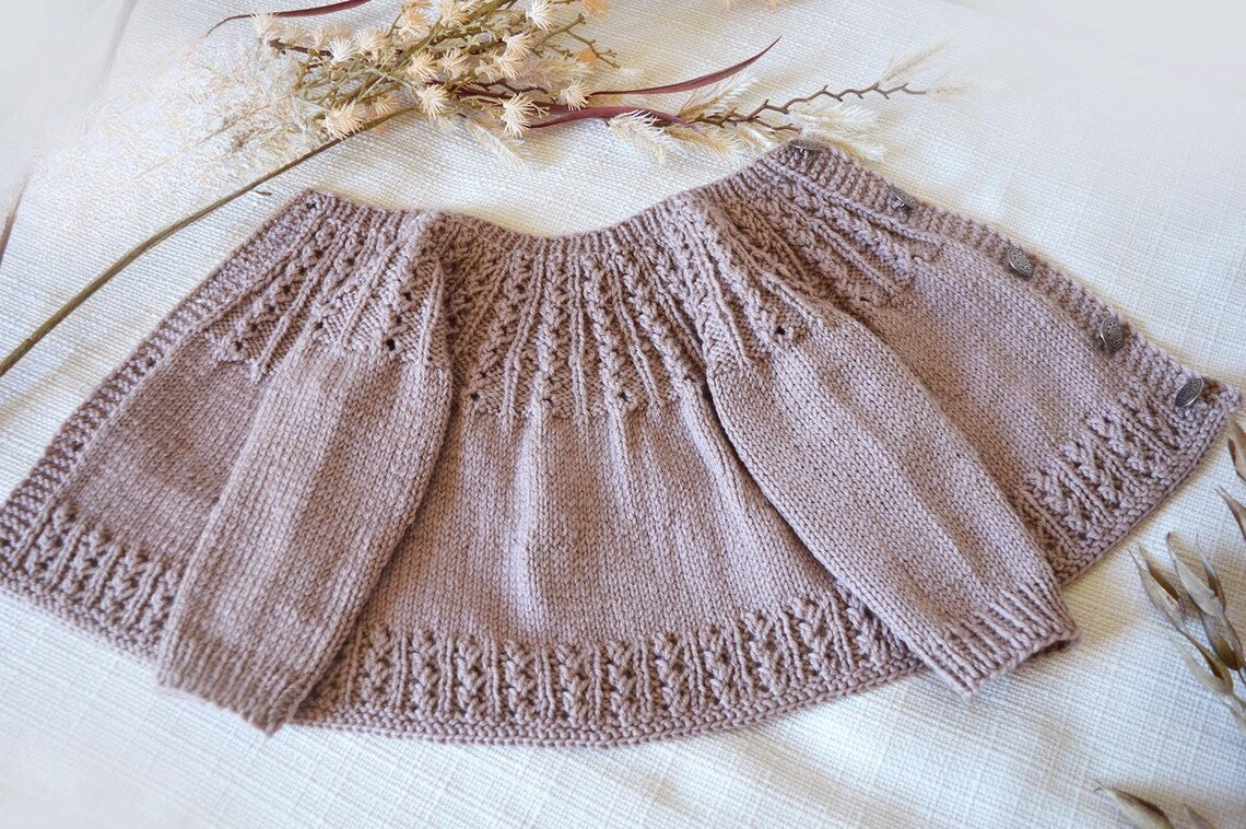 Celeste Lace Yoke Cardigan Knitting Pattern
