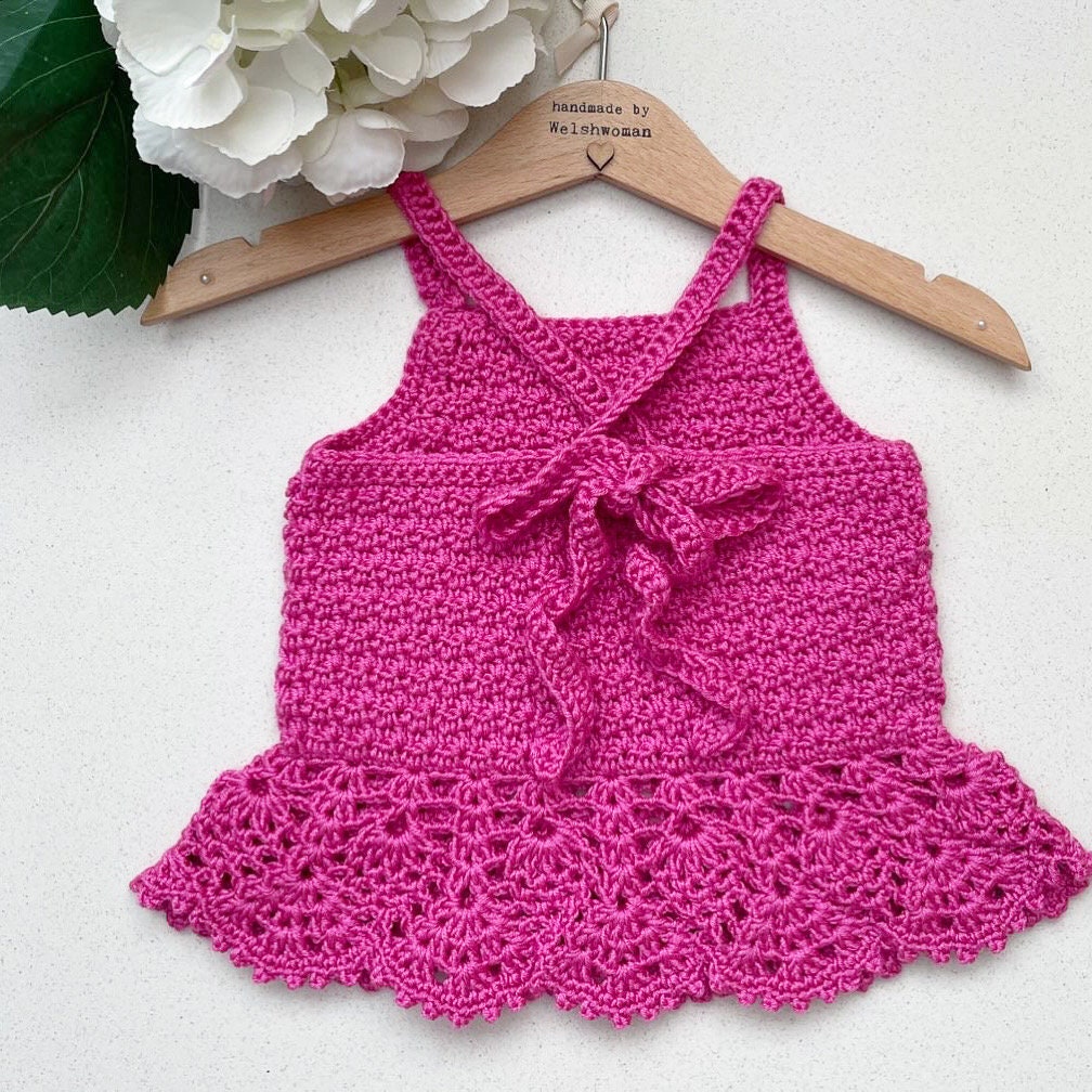 Children's Lace Peplum Crop Top Crochet Pattern