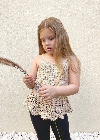 Children's Lace Peplum Crop Top Crochet Pattern