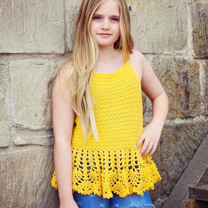Children's Lace Peplum Crop Top Crochet Pattern