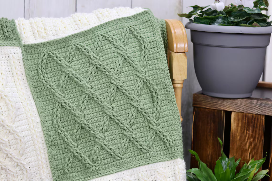 Crazy for Cables Blanket Crochet Pattern