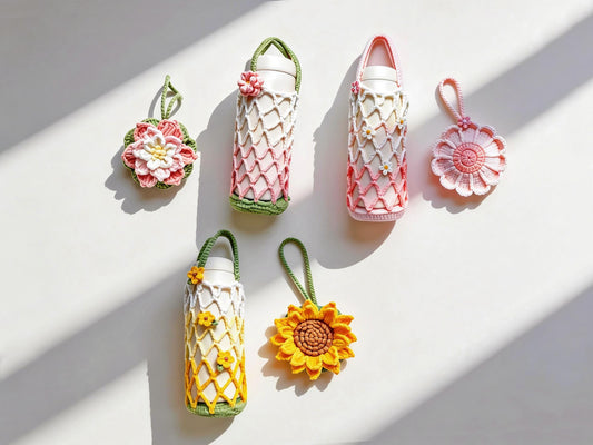 Floral Drink Carrier Crochet Pattern