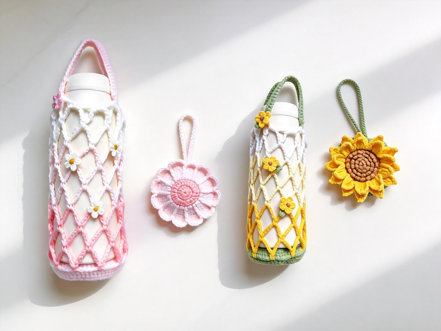 Floral Drink Carrier Crochet Pattern