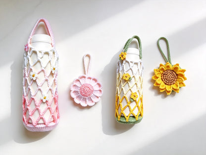 Floral Drink Carrier Crochet Pattern