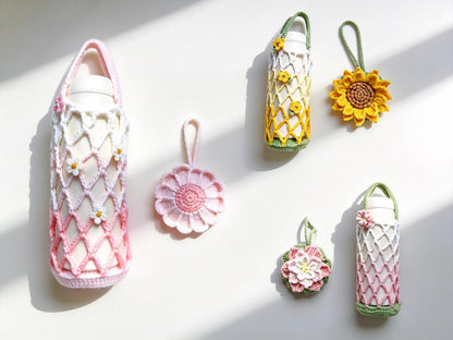 Floral Drink Carrier Crochet Pattern