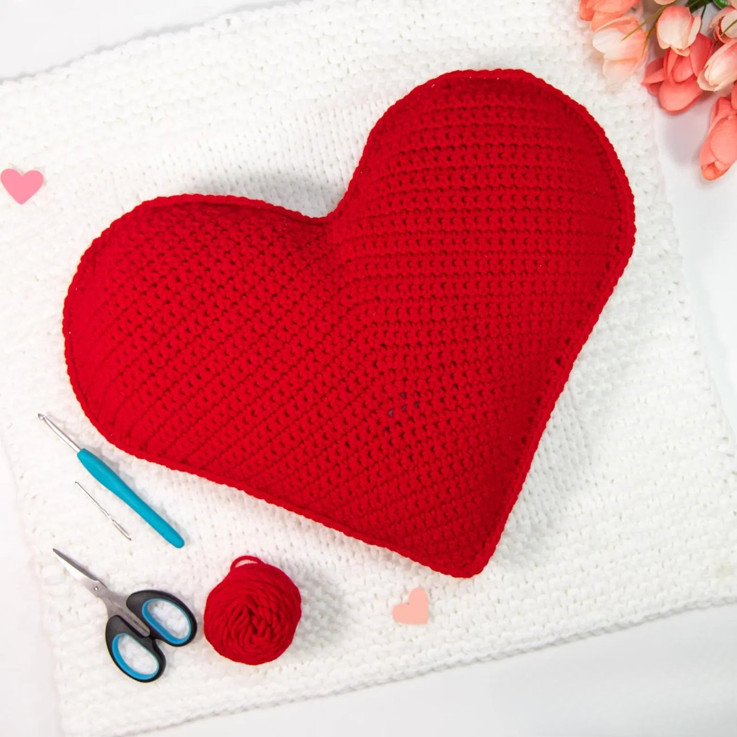 Heart Pillow Crochet Pattern