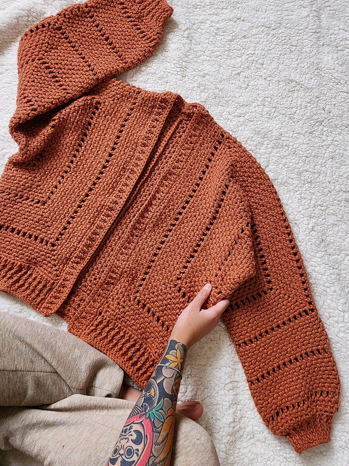 Oversized Hexagon Cardigan Crochet Pattern