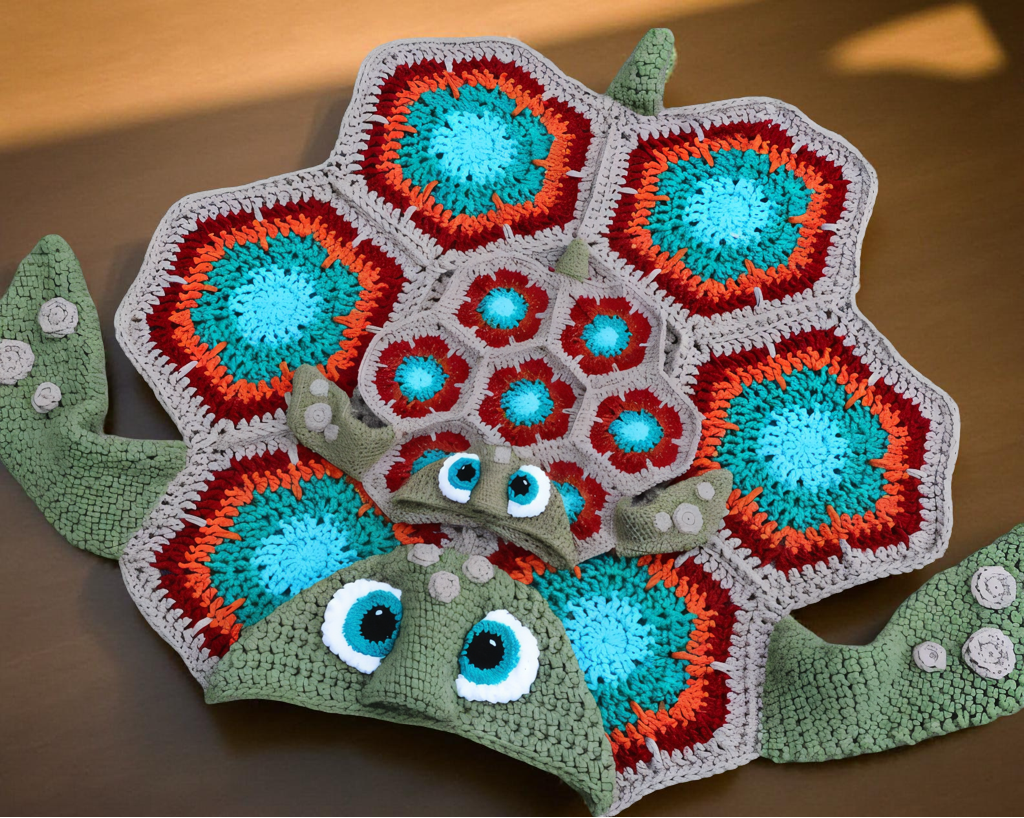 Hooded Sea Turtle Blanket Crochet Pattern